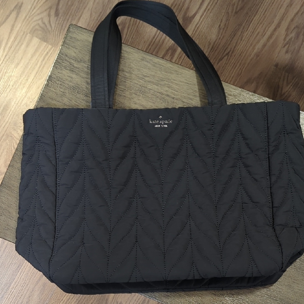 Kate Spade Black Quilted Tote Bag